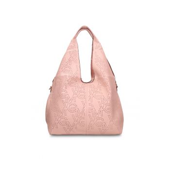 GianMarco - Geanta hobo de piele ecologica cu perforatii Aurelia Chic - Roz
