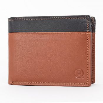 Portofel barbati Ronno, Aziel PT1472, piele naturala, Maro/Negru