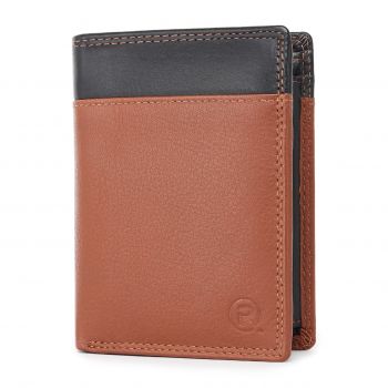 Portofel barbati Ronno, Eryx PT1473, piele naturala, Maro/Negru