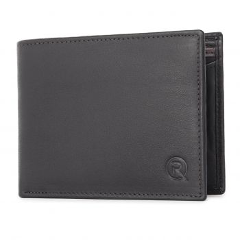 Portofel barbati Ronno, Narcis PT1470, piele naturala, Negru-Maro
