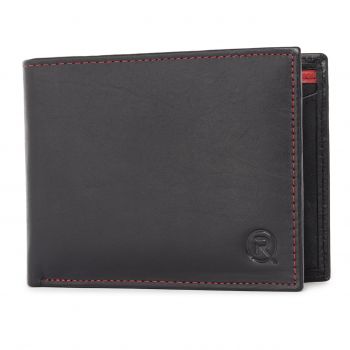 Portofel barbati Ronno, Narcis PT1471, piele naturala, Negru-Rosu
