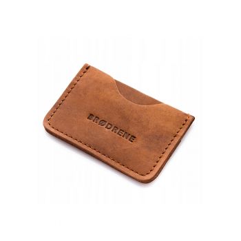 Portofel carduri - Betlewski - Piele naturala - 10 cm x 7 cm x 0 -5 cm - Maro