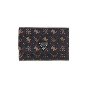 Portofel de piele ecologica bareta detasabila de incheietura Silia - Negru/Maro