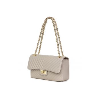 Poseta din piele matlasata Anna gri