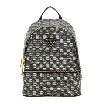 Rucsac cu model si barete ajustabile - Negru/Alb murdar