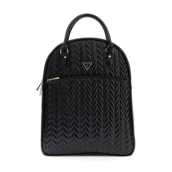 Rucsac de piele ecologica cu aspect impletit Cheryl - Negru