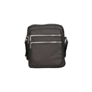 Geanta crossbody cu buzunare exterioare - Negru
