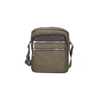 Geanta crossbody cu buzunare exterioare - Verde - Negru