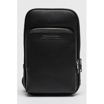Geanta crossbody cu logo - Negru