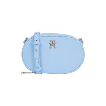 Geanta crossbody de piele ecologica cu logo Timeless - Albastru pastel