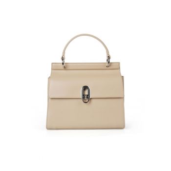 Geanta crossbody din piele Jestine - Bej - 25 cm x 23 cm x 11 cm