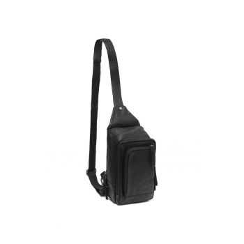 Geanta crossbody din piele naturala Riga - 1.9 L - Negru