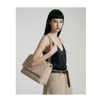 Geanta cu bareta convergibila de lant Amelia Plus - Bej