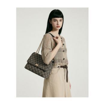 Geanta cu bareta convergibila de lant Amelia Plus - Negru/Bej