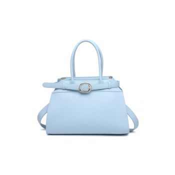 Geanta cu bareta de umar si aspect granulat Elowen - Albastru deschis