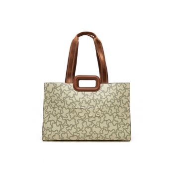 Geanta dama  Amaya - bej - dimensiuni 44.5x35x17cm - compartiment mare cu fermoar - One Size