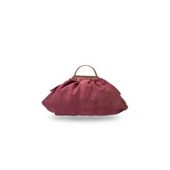 Geanta dama din piele naturala Monica - Visiniu