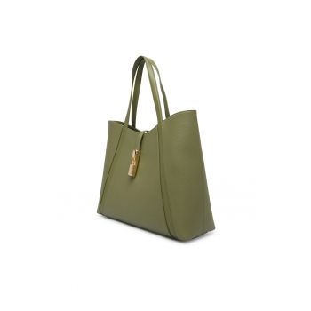 Geanta dama -  piele naturala - verde - One Size INTL