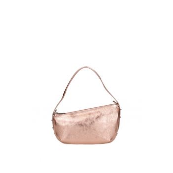 Geanta de piele cu bareta detasabila - Roz