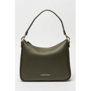 Geanta de piele ecologica cu logo Never - Verde masliniu