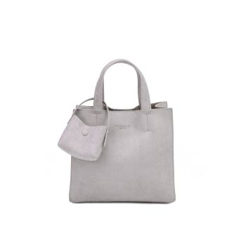 Geanta de umar cu logo metalic Edera Ultra - Gri deschis