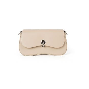 Geantă din piele crossbody Cherrie - Bej - 24.5 cm x 13 cm x 6 cm