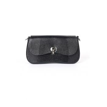 Geantă din piele crossbody Cherrie - Negru - 24.5 cm x 13 cm x 6 cm