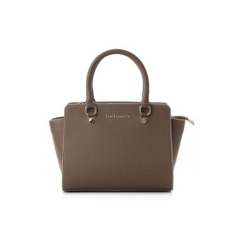 Geanta din piele ecologică - Maro camel - 18 x 28 x 11 CM