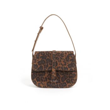 Geanta din piele Minta - Leopard - Lungime: 21 cm Inaltime: 14 cm Adancime: 7 cm