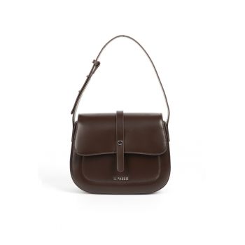 Geanta din piele Minta - Maro - Lungime: 21 cm Inaltime: 14 cm Adancime: 7 cm