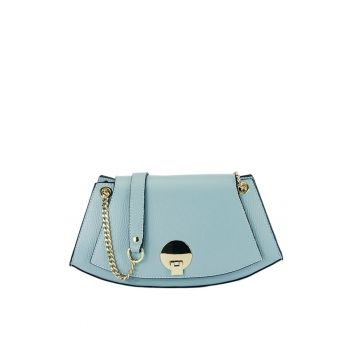 Geanta eleganta din piele naturala 1488 122 - Albastru - 15x30x10