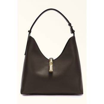 Geanta hobo de piele Goccia - Maro inchis