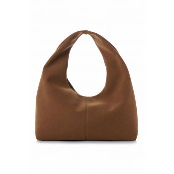 Geanta hobo  din piele intoarsa sintetica - Caramel - 18 x 40 x 13 CM
