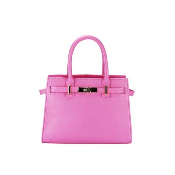 Geanta medie roz deschis din piele naturala B-1727 122 11727 - Roz