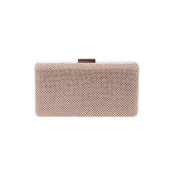 Geanta minaudiere cu strasuri si lant - Auriu rose