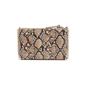 Geanta plic cu model si bareta lant - Maro camel