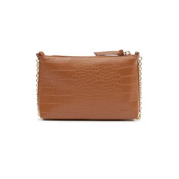 Geanta plic cu model si bareta lant - Maro scortisoara