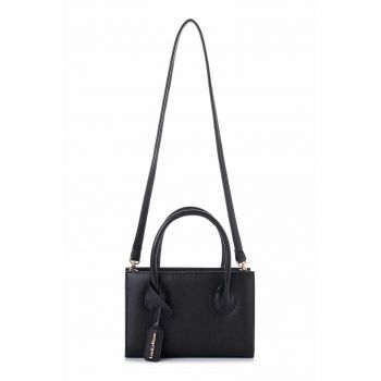 Geanta Saffiano - Negru - 17 x 25 x 8 cm