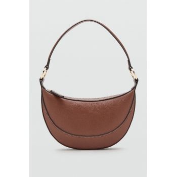 Geanta semiluna de piele ecologic - Maro scortisoara