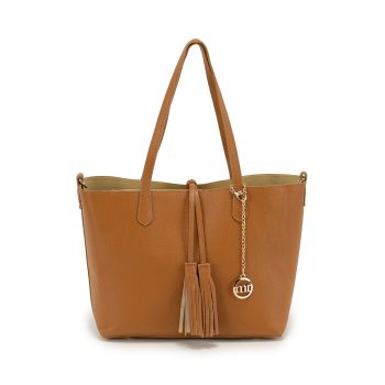Geanta shopper de piele - Caramel