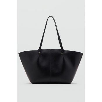 Geanta shopper de piele ecologica - Negru