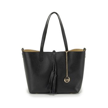 Geanta shopper de piele - Negru
