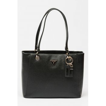 Geanta shopper din piele ecologica cu aspect de piele saffiano Noelle - Negru