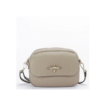 Geanta taupe mica din piele naturala 1530 120 17129 - Maro taupe