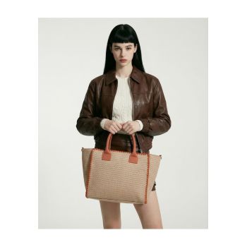 Geanta tote cu aspect tesut Auriga - Maro