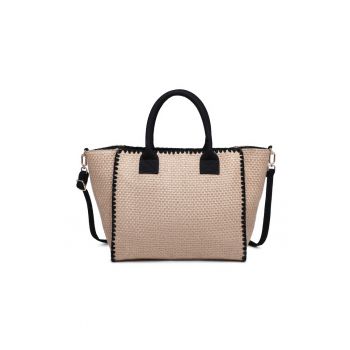Geanta tote cu aspect tesut Auriga - Negru