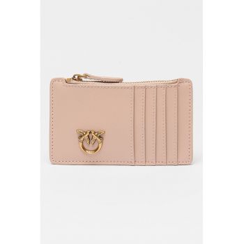 Portcart cu aplicatie logo metalica Airone - Roz prafuit