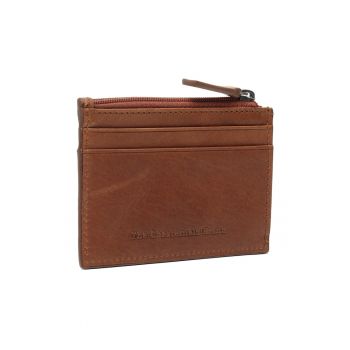 Portofel carduri unisex piele naturala - Chesterfield - - Coniac