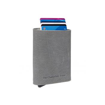 Portofel carduri unisex piele naturala - Paris - - Gri