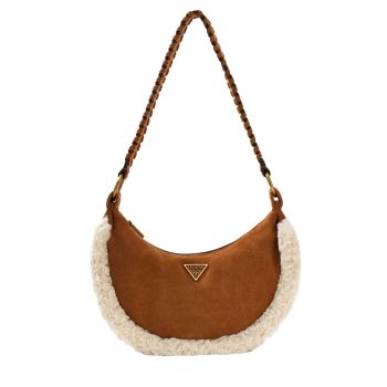 Amita genuine suede hobo cognac